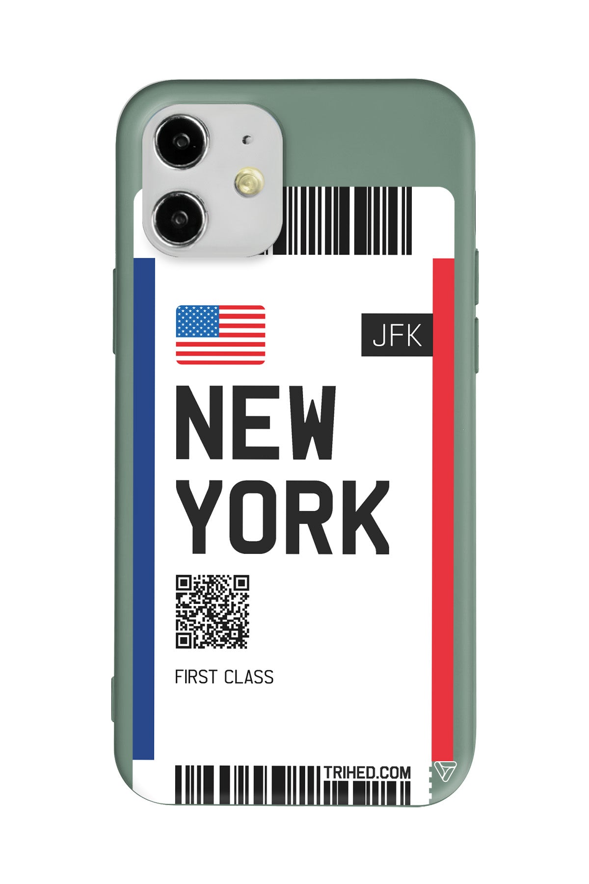 New York Bileti Lansman Model İçi Kadife Silikon Telefon Kılıfı