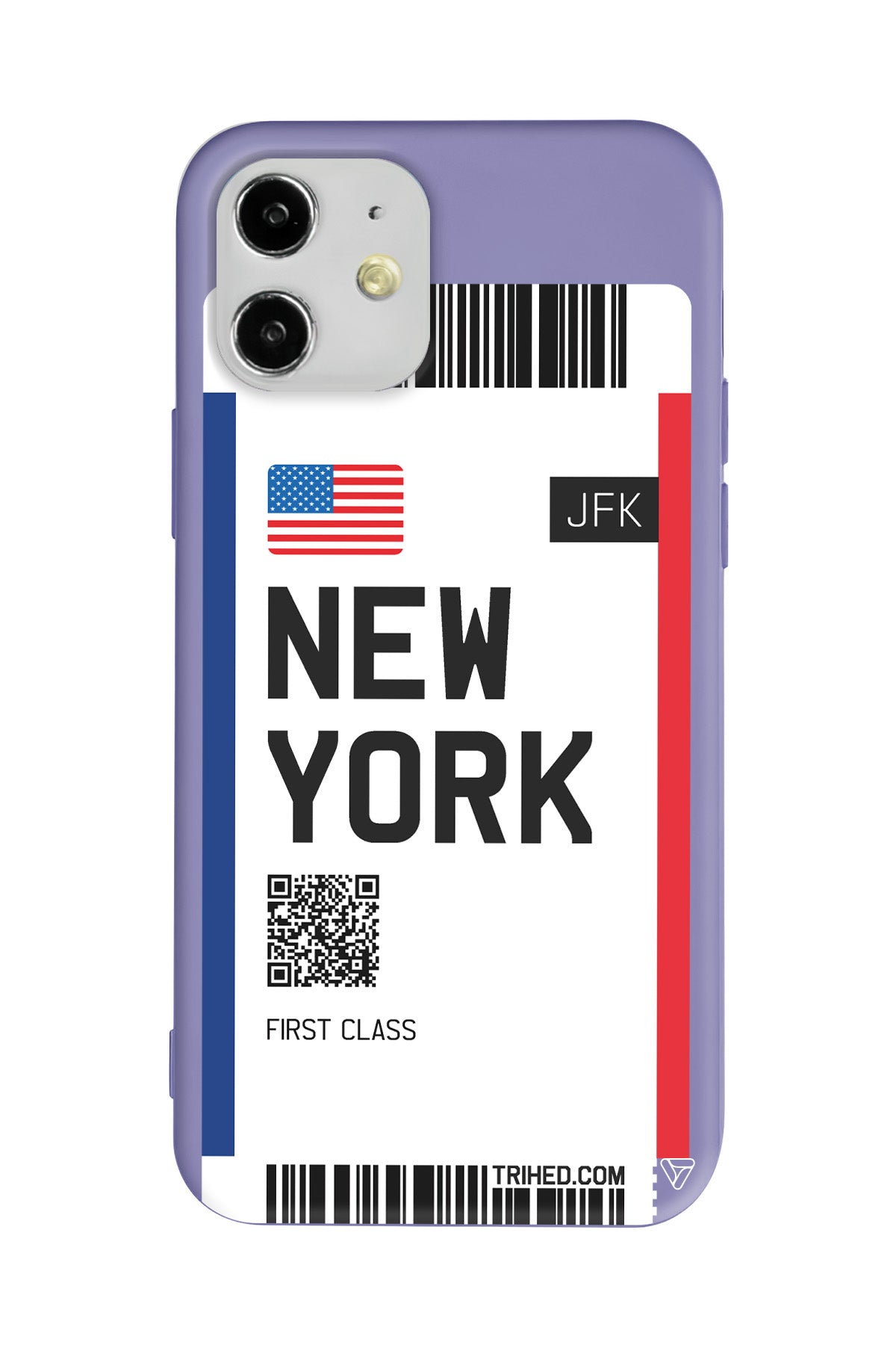 New York Bileti Lansman Model İçi Kadife Silikon Telefon Kılıfı