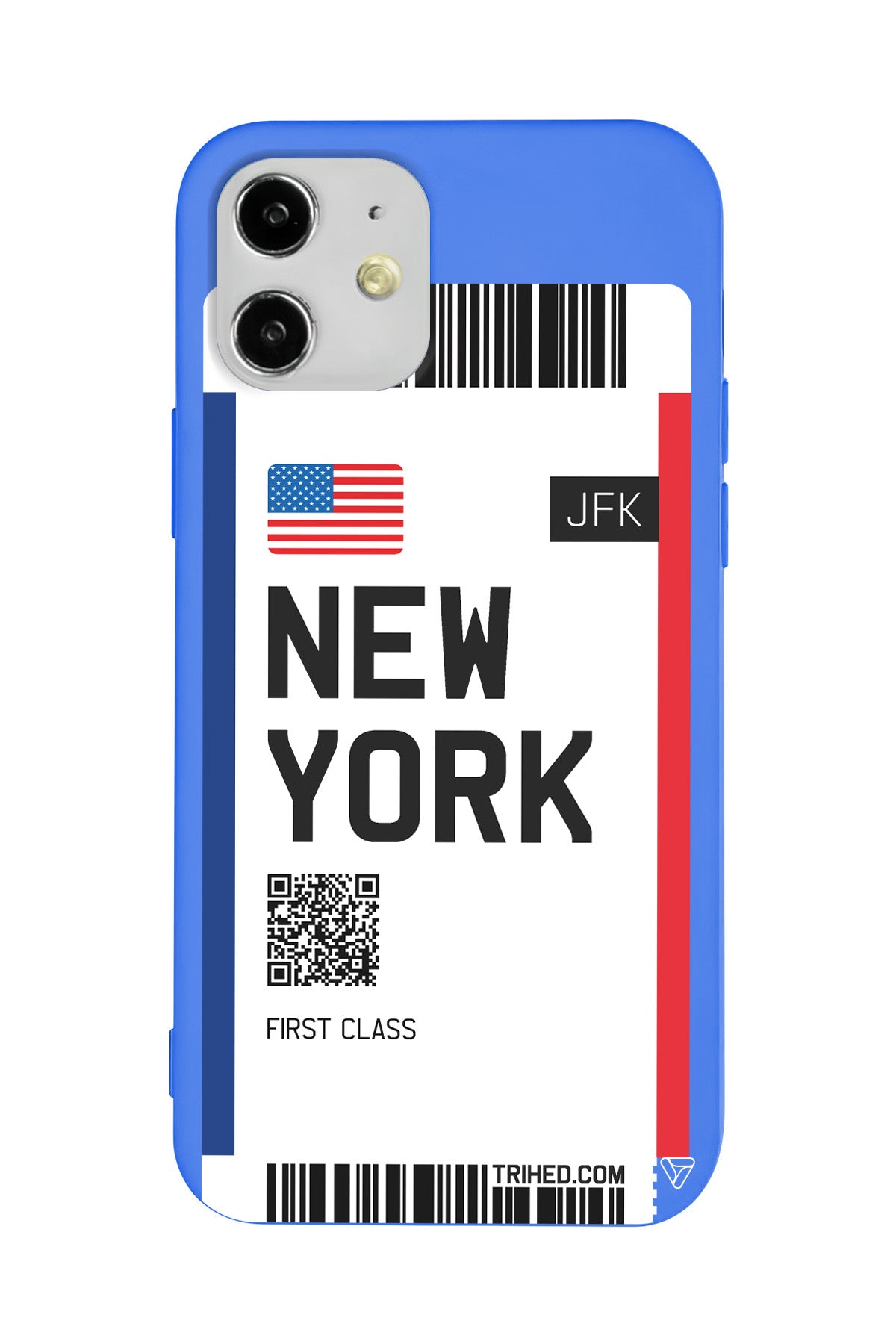 New York Bileti Lansman Model İçi Kadife Silikon Telefon Kılıfı