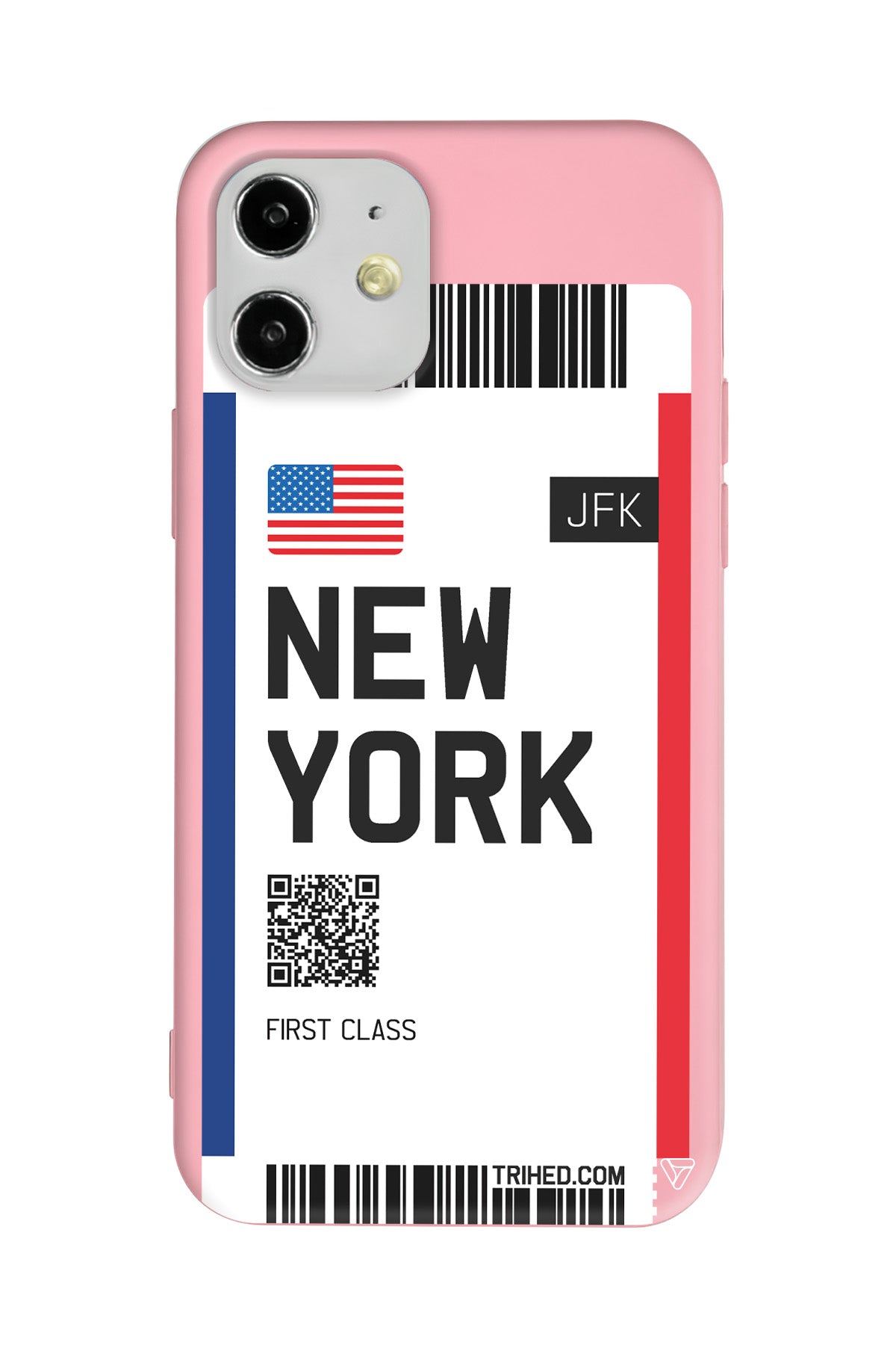 New York Bileti Lansman Model İçi Kadife Silikon Telefon Kılıfı