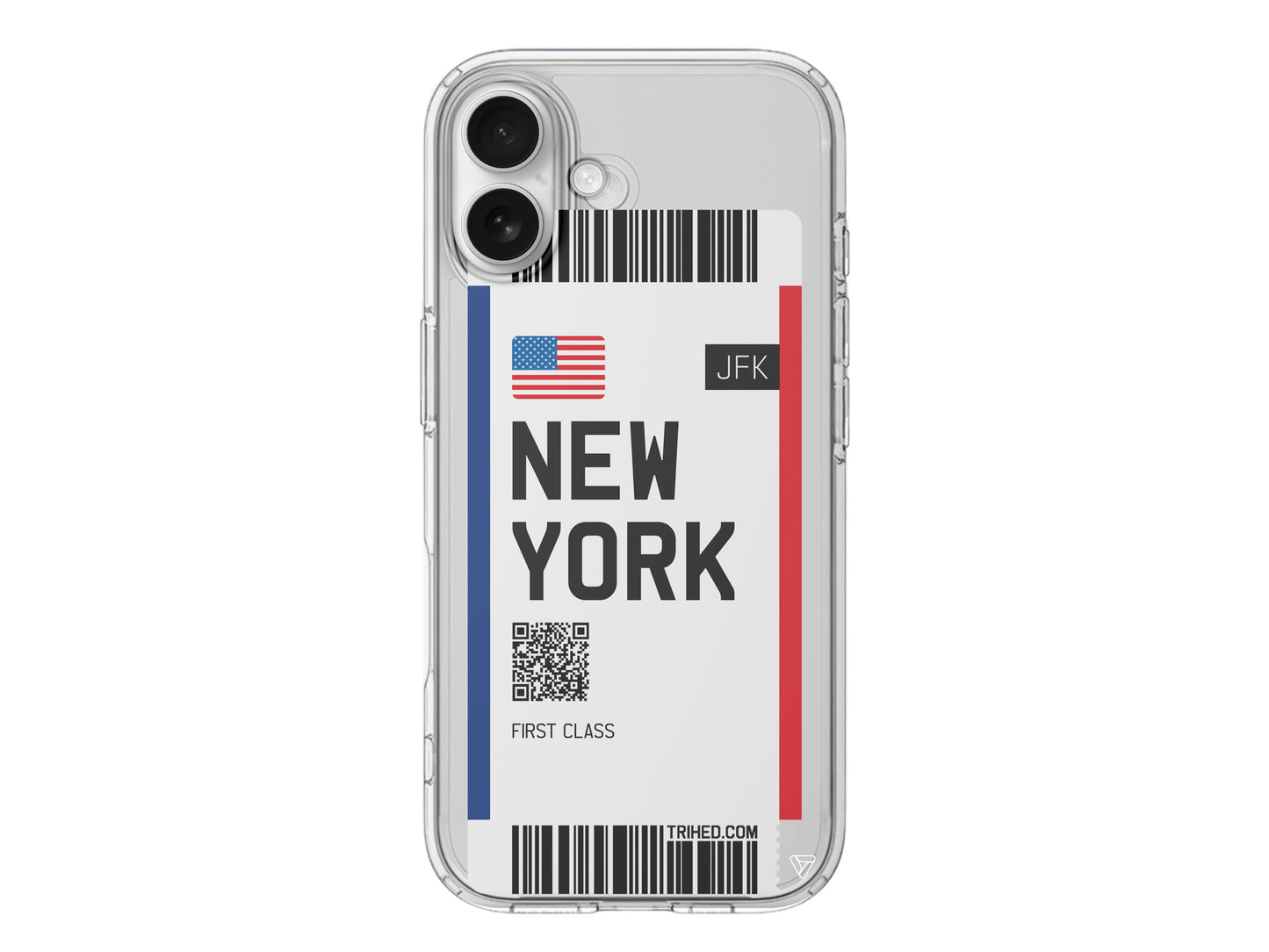 New York Bileti Lansman Model İçi Kadife Silikon Telefon Kılıfı