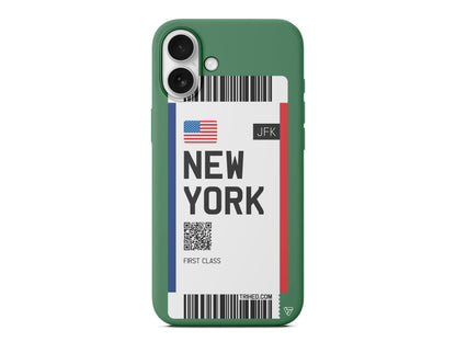 New York Bileti Lansman Model İçi Kadife Silikon Telefon Kılıfı – Plus Serisine Özel