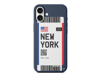 New York Bileti Lansman Model İçi Kadife Silikon Telefon Kılıfı – Plus Serisine Özel