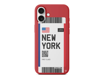 New York Bileti Lansman Model İçi Kadife Silikon Telefon Kılıfı – Plus Serisine Özel