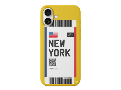 New York Bileti Lansman Model İçi Kadife Silikon Telefon Kılıfı – Plus Serisine Özel