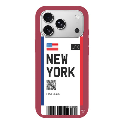 New York Bileti Lansman Model İçi Kadife Silikon Telefon Kılıfı