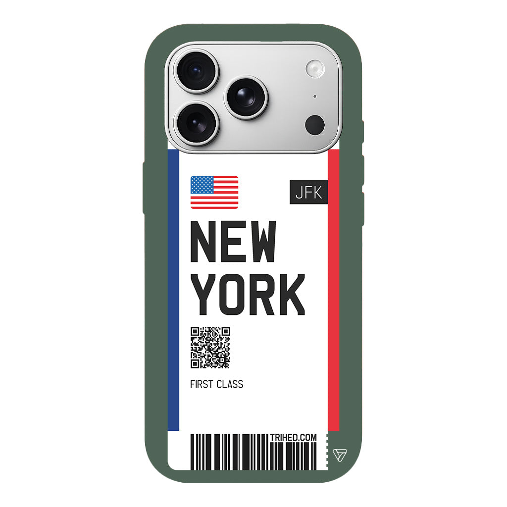 New York Bileti Lansman Model İçi Kadife Silikon Telefon Kılıfı