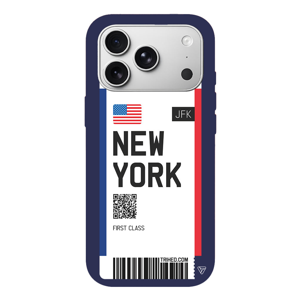 New York Bileti Lansman Model İçi Kadife Silikon Telefon Kılıfı