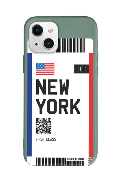 New York Bileti Lansman Model İçi Kadife Silikon Telefon Kılıfı – Plus Serisine Özel