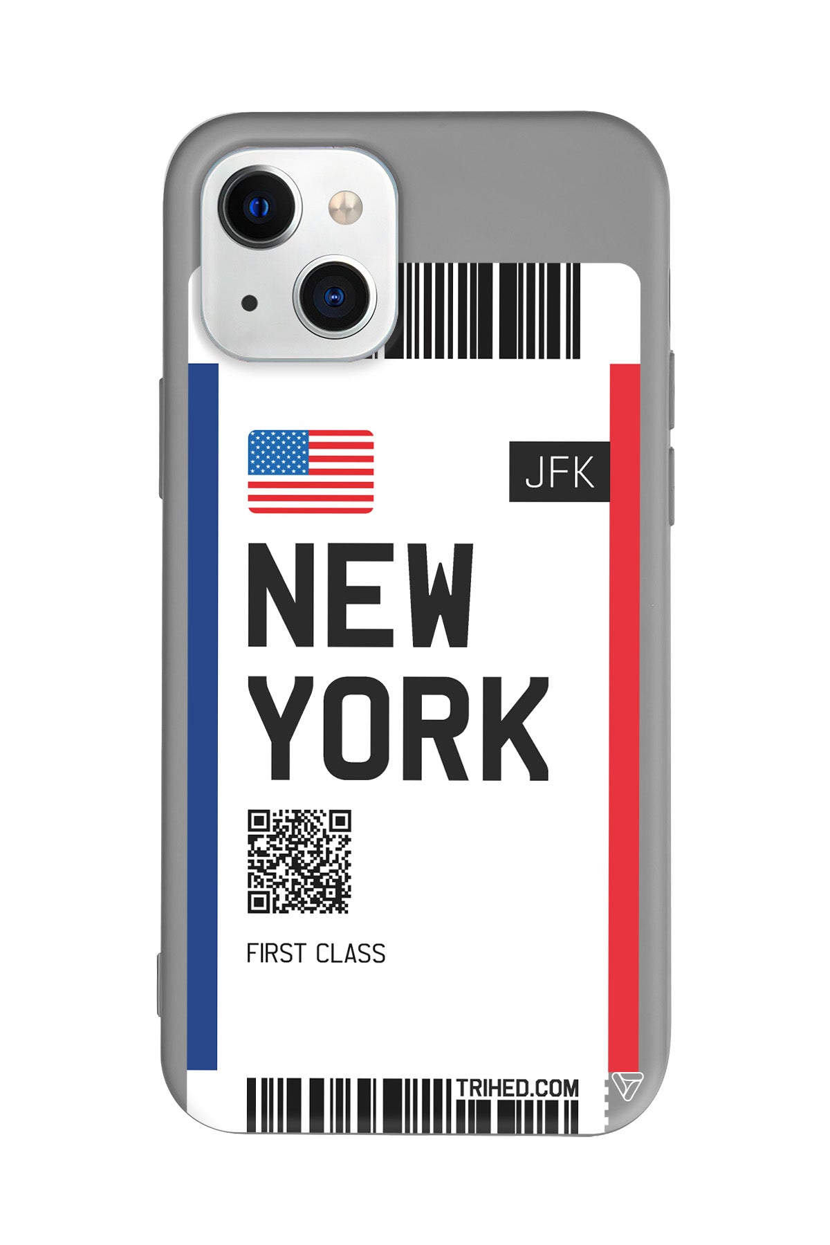 New York Bileti Lansman Model İçi Kadife Silikon Telefon Kılıfı