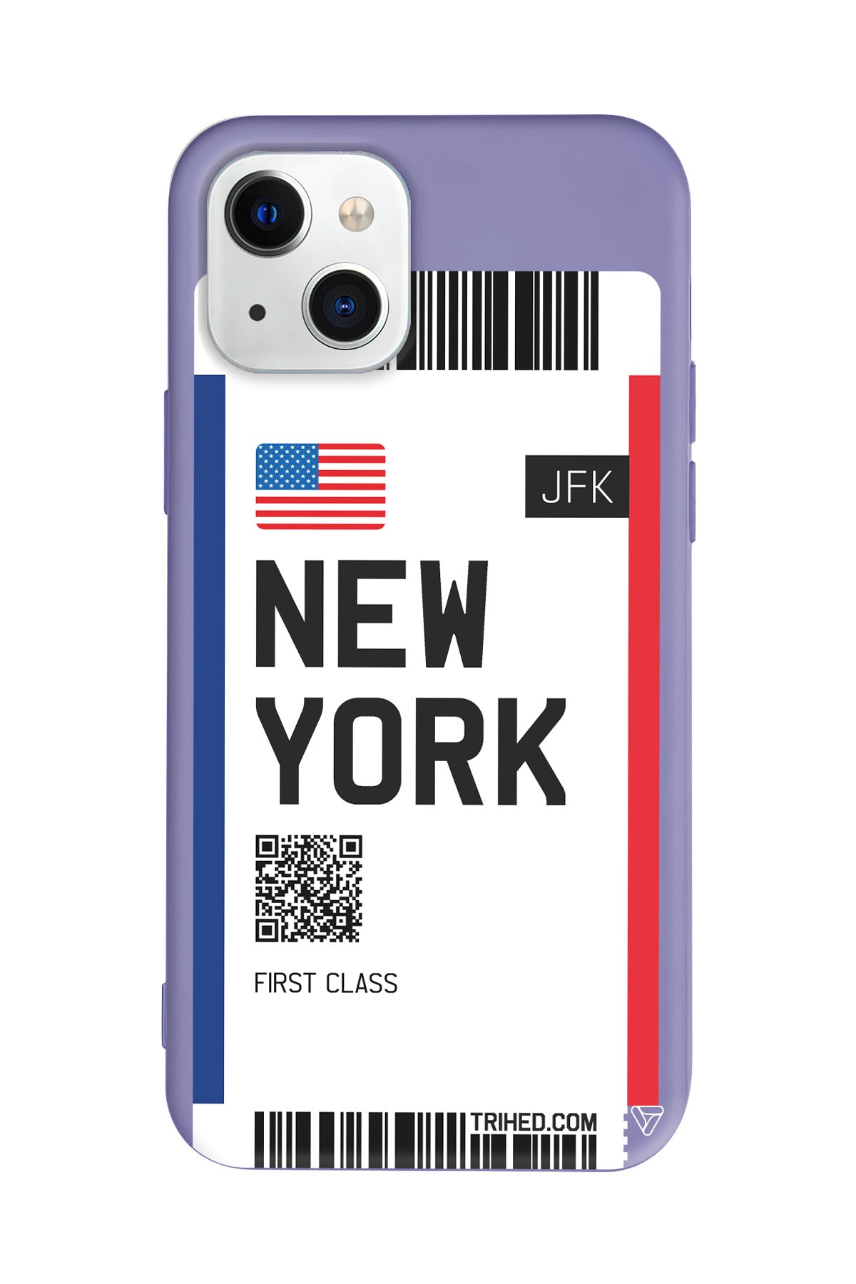 New York Bileti Lansman Model İçi Kadife Silikon Telefon Kılıfı