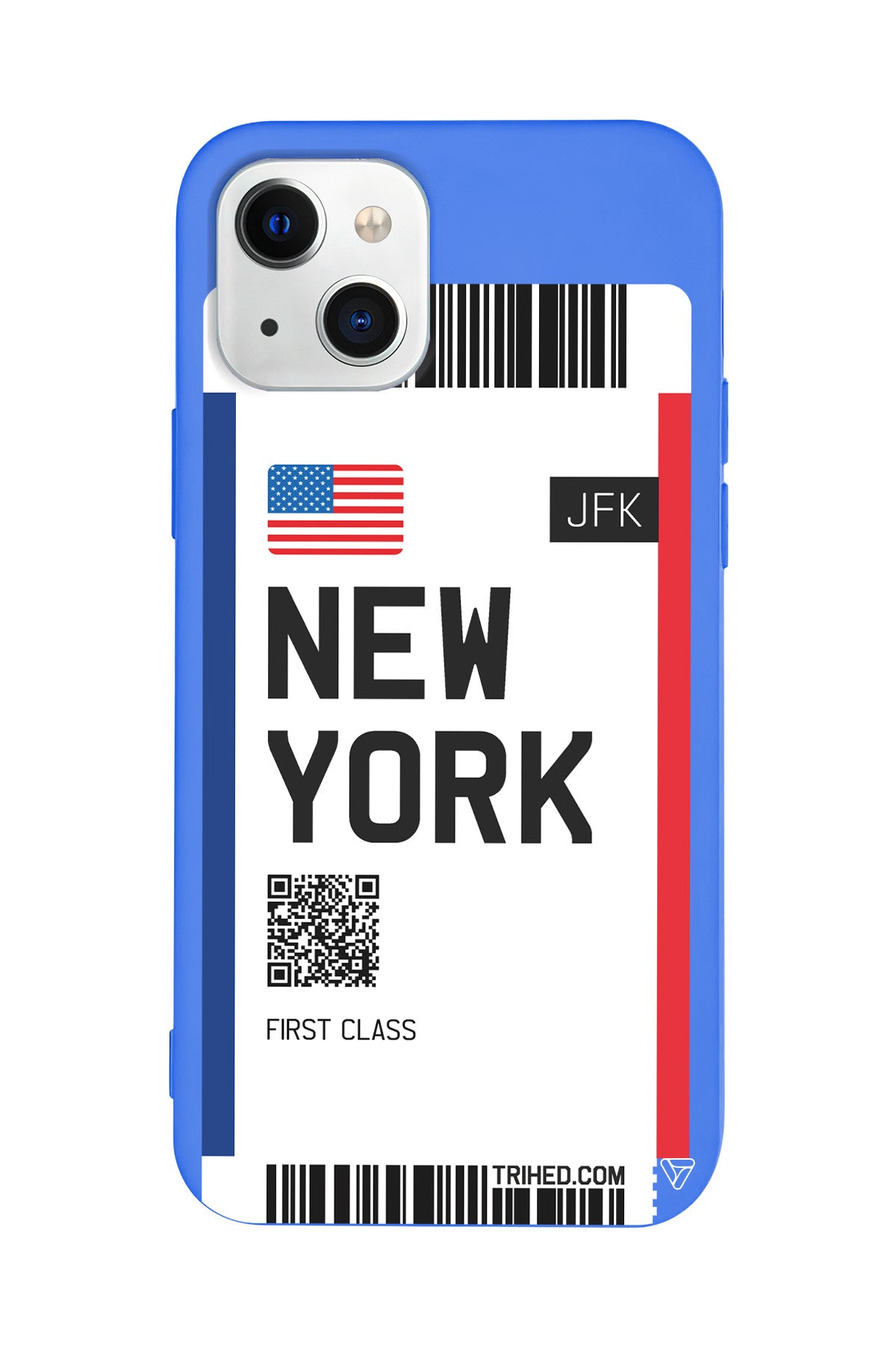 New York Bileti Lansman Model İçi Kadife Silikon Telefon Kılıfı