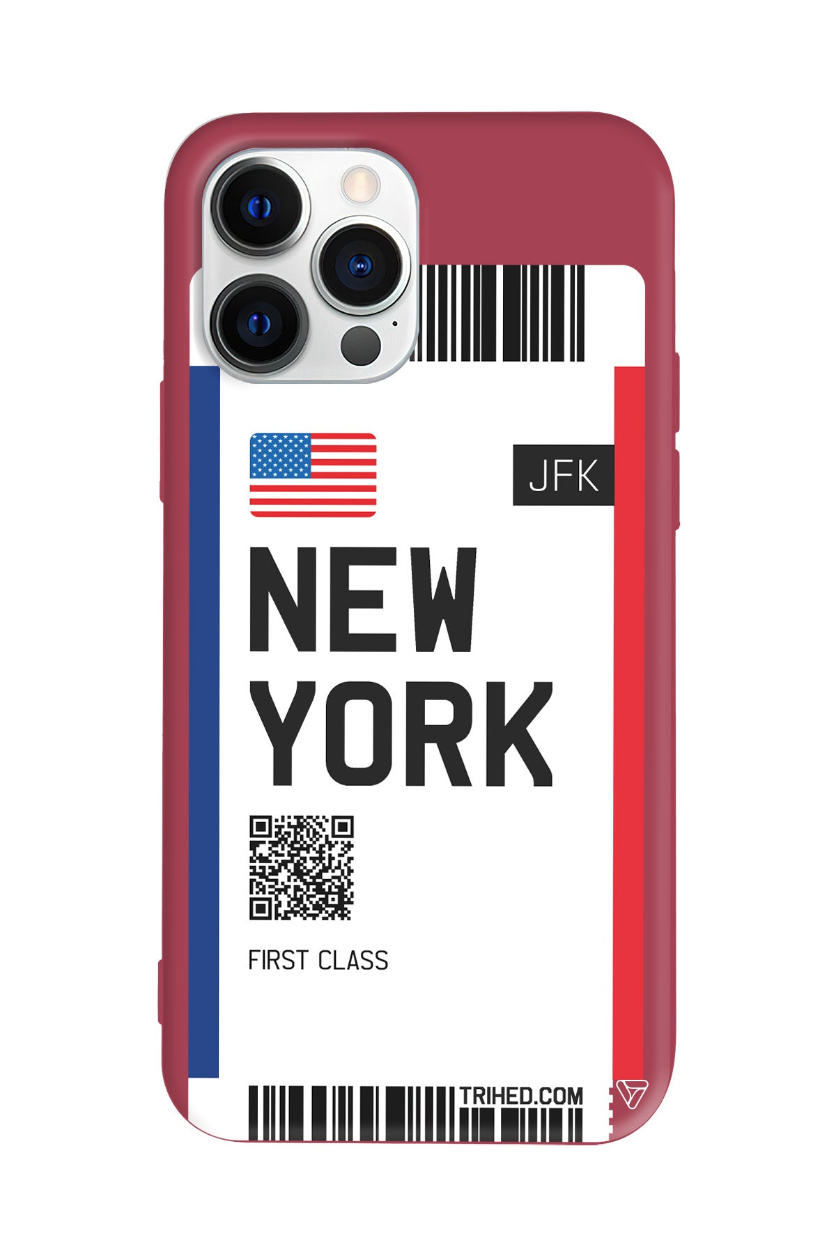 New York Bileti Lansman Model İçi Kadife Silikon Telefon Kılıfı