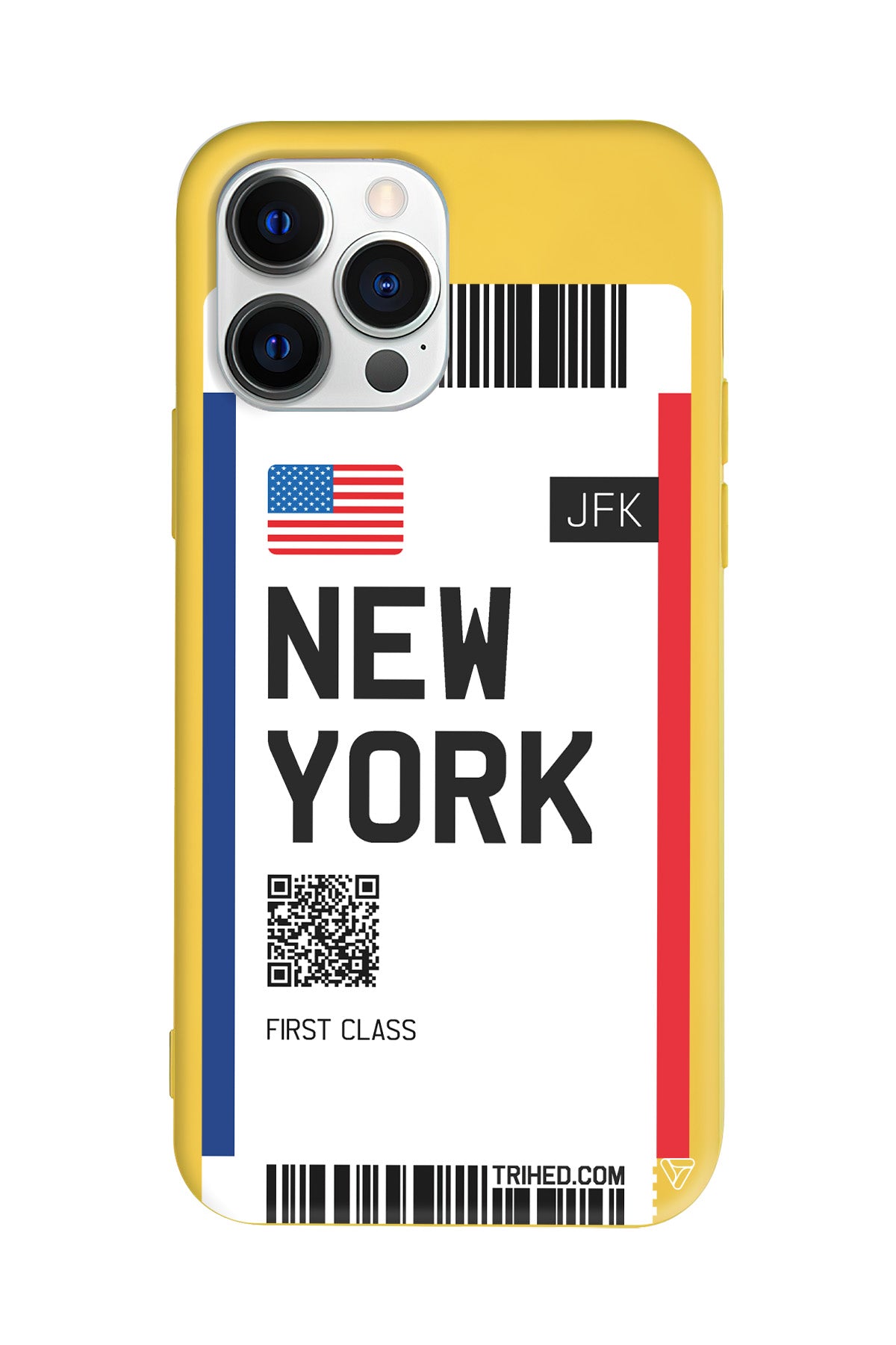 New York Bileti Lansman Model İçi Kadife Silikon Telefon Kılıfı