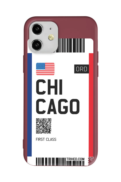 Chicago Bileti Lansman Model İçi Kadife Silikon Telefon Kılıfı