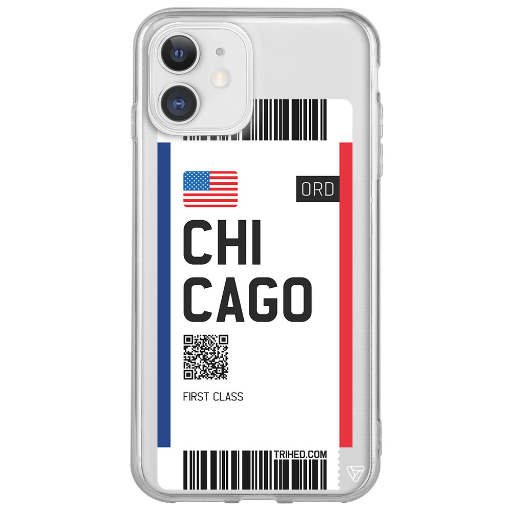 Chicago Bileti Lansman Model İçi Kadife Silikon Telefon Kılıfı