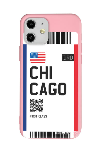 Chicago Bileti Lansman Model İçi Kadife Silikon Telefon Kılıfı