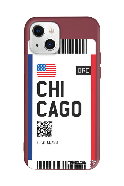Chicago Bileti Lansman Model İçi Kadife Silikon Telefon Kılıfı