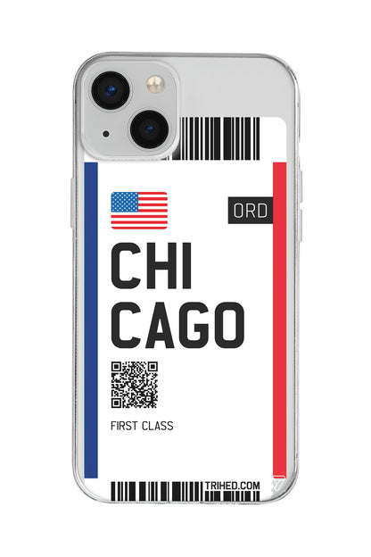 Chicago Bileti Lansman Model İçi Kadife Silikon Telefon Kılıfı