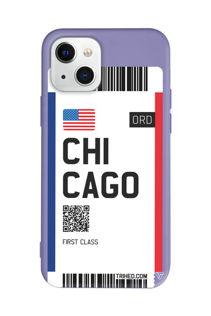 Chicago Bileti Lansman Model İçi Kadife Silikon Telefon Kılıfı
