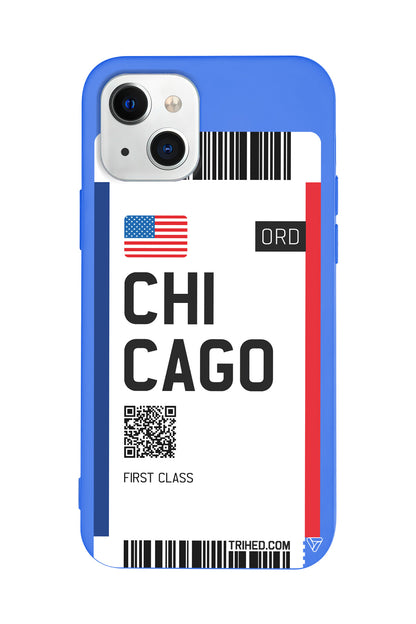 Chicago Bileti Lansman Model İçi Kadife Silikon Telefon Kılıfı