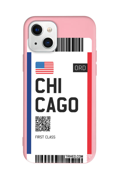 Chicago Bileti Lansman Model İçi Kadife Silikon Telefon Kılıfı – Plus Serisine Özel