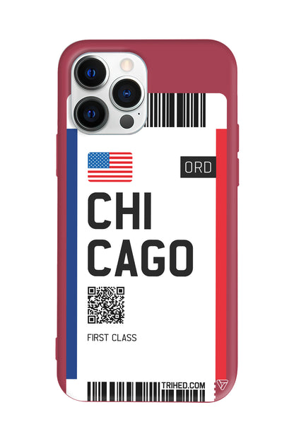 Chicago Bileti Lansman Model İçi Kadife Silikon Telefon Kılıfı
