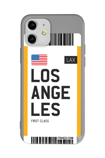 Los Angeles Bileti Lansman Model İçi Kadife Silikon Telefon Kılıfı