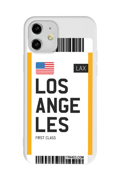 Los Angeles Bileti Lansman Model İçi Kadife Silikon Telefon Kılıfı