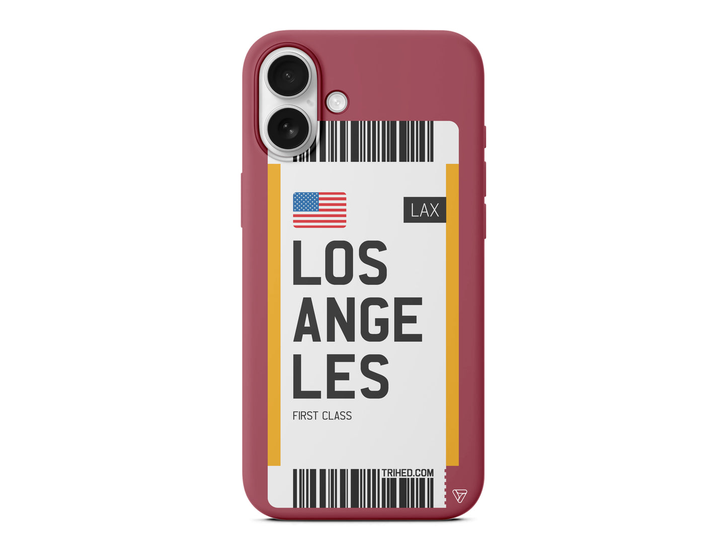 Los Angeles Bileti Lansman Model İçi Kadife Silikon Telefon Kılıfı