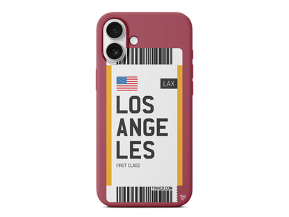 Los Angeles Bileti Lansman Model İçi Kadife Silikon Telefon Kılıfı