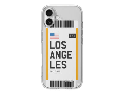 Los Angeles Bileti Lansman Model İçi Kadife Silikon Telefon Kılıfı