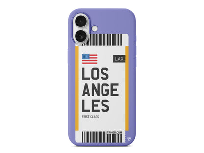 Los Angeles Bileti Lansman Model İçi Kadife Silikon Telefon Kılıfı