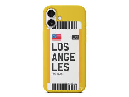 Los Angeles Bileti Lansman Model İçi Kadife Silikon Telefon Kılıfı