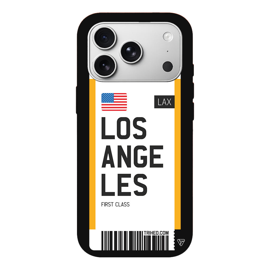 Los Angeles Bileti Lansman Model İçi Kadife Silikon Telefon Kılıfı