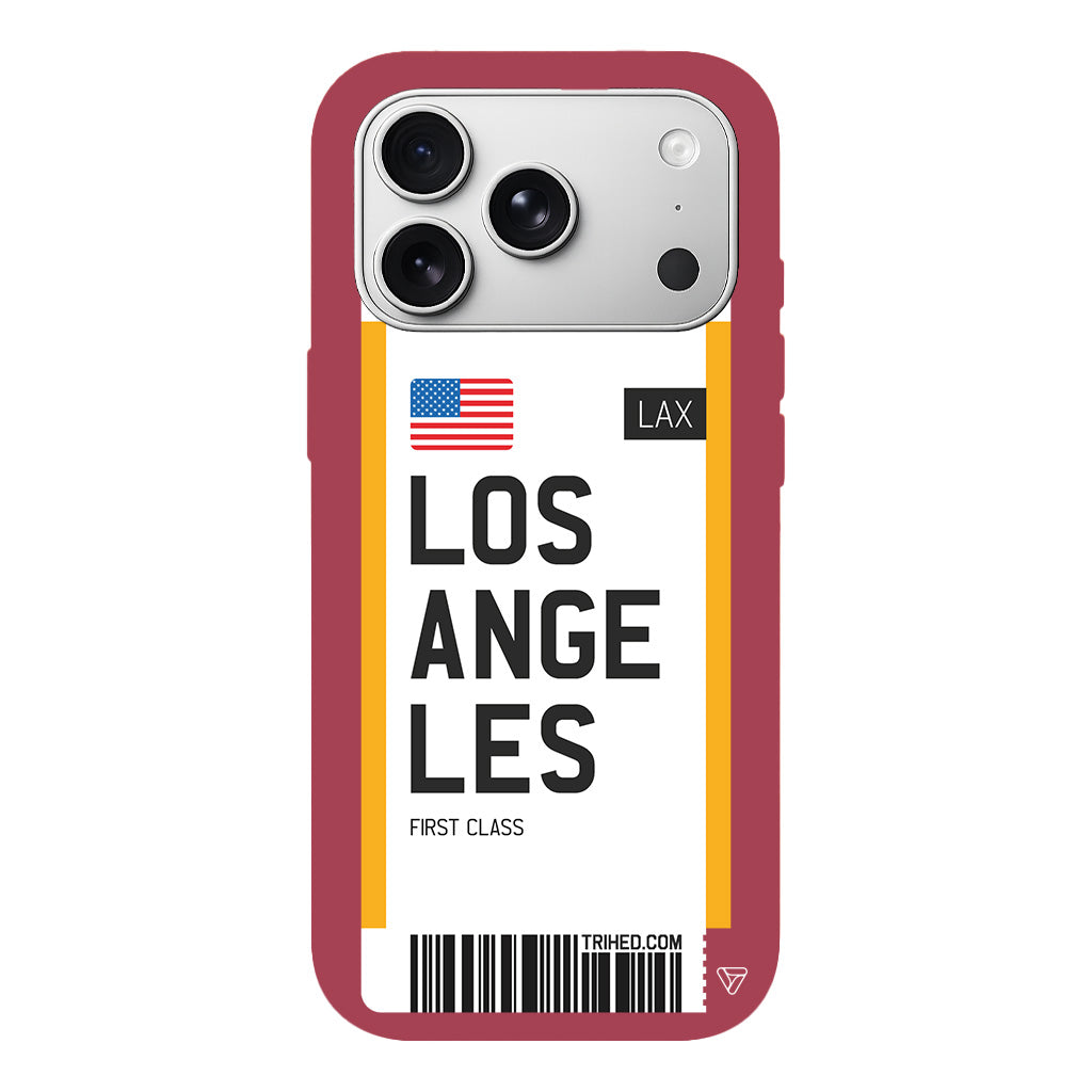 Los Angeles Bileti Lansman Model İçi Kadife Silikon Telefon Kılıfı