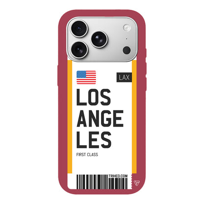 Los Angeles Bileti Lansman Model İçi Kadife Silikon Telefon Kılıfı