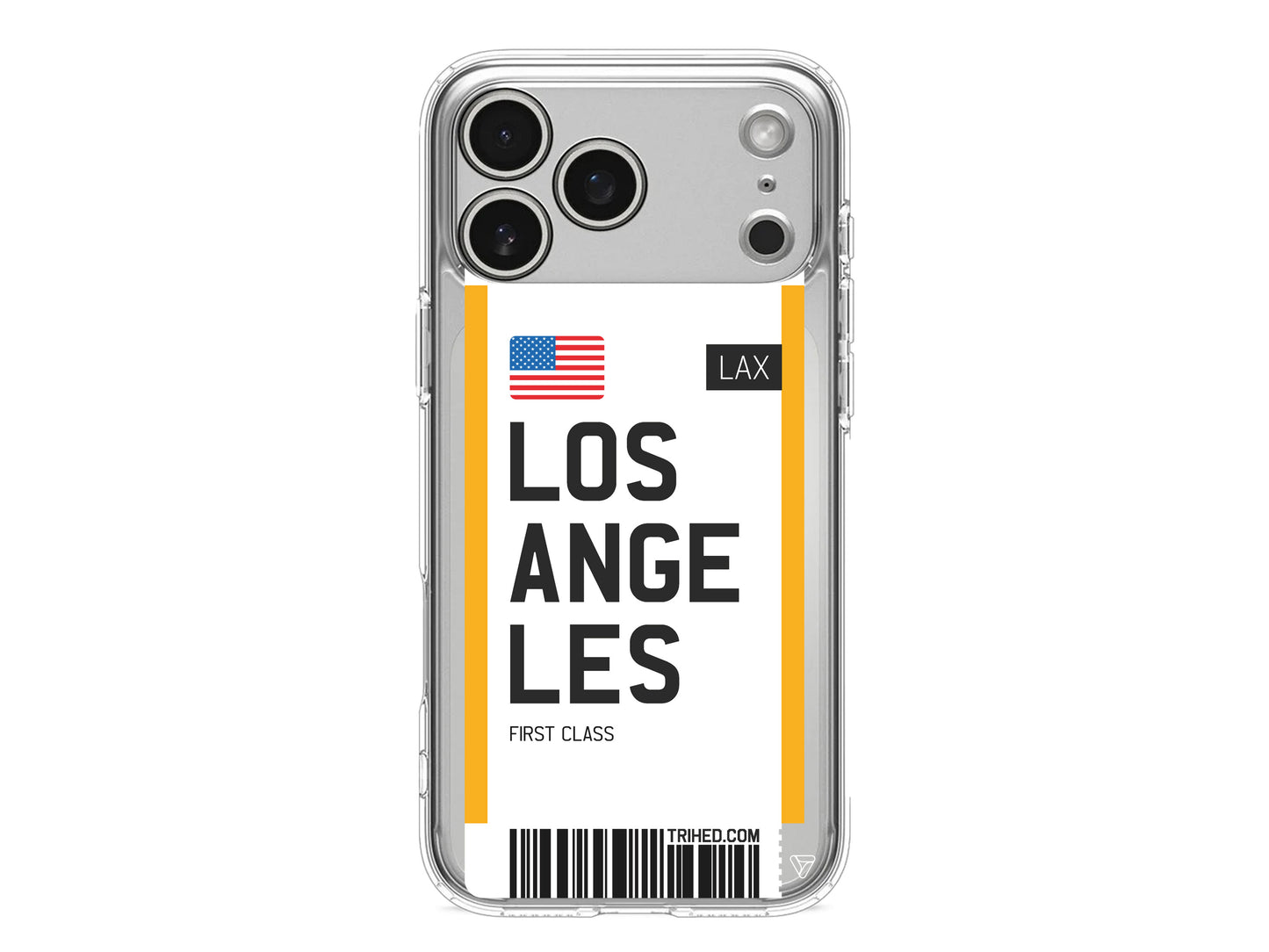 Los Angeles Bileti Lansman Model İçi Kadife Silikon Telefon Kılıfı