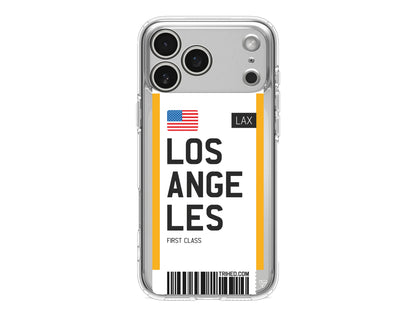 Los Angeles Bileti Lansman Model İçi Kadife Silikon Telefon Kılıfı