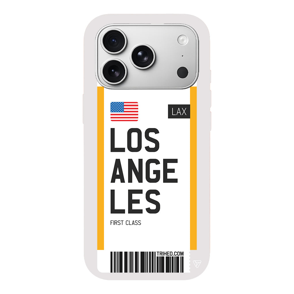 Los Angeles Bileti Lansman Model İçi Kadife Silikon Telefon Kılıfı