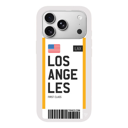 Los Angeles Bileti Lansman Model İçi Kadife Silikon Telefon Kılıfı