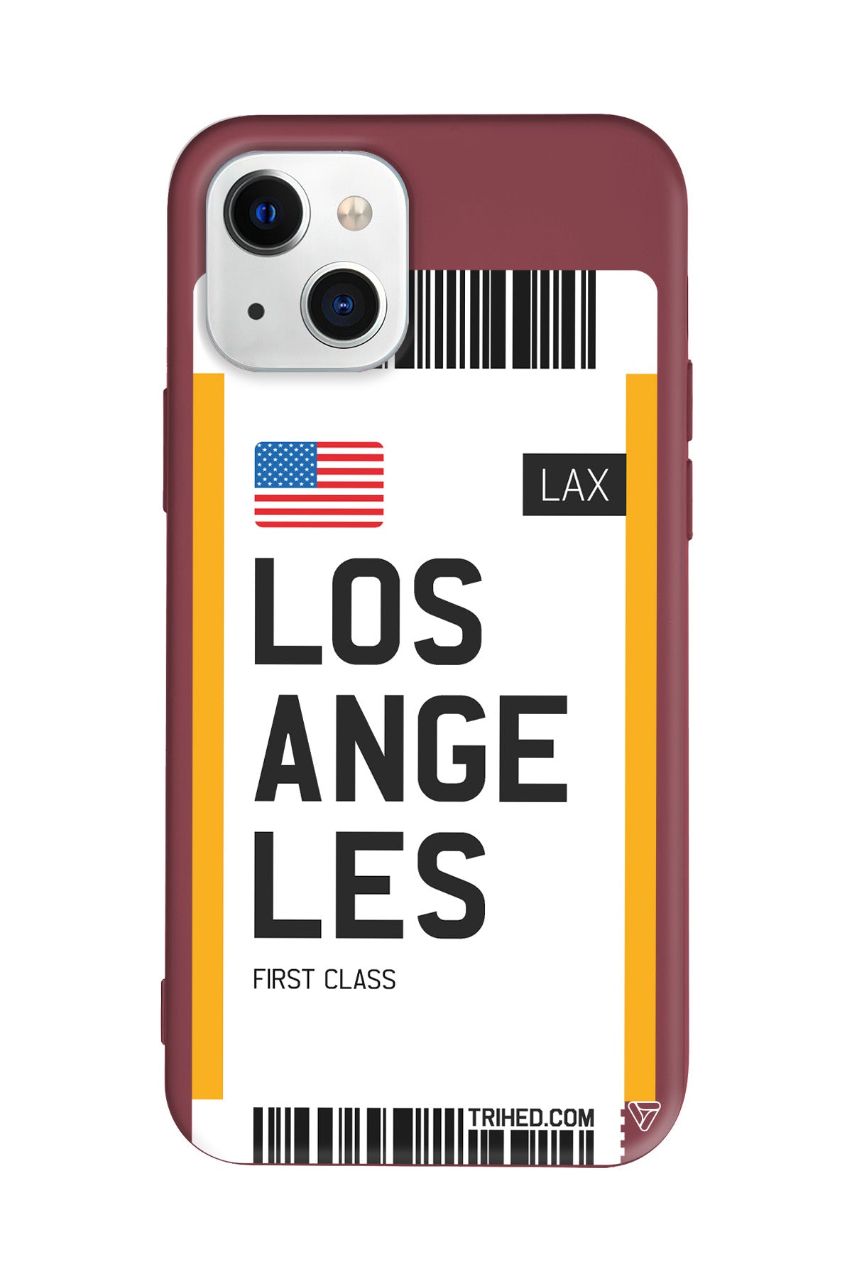 Los Angeles Bileti Lansman Model İçi Kadife Silikon Telefon Kılıfı