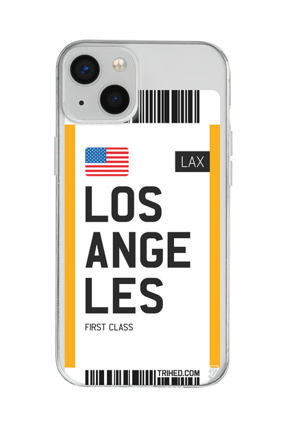 Los Angeles Bileti Lansman Model İçi Kadife Silikon Telefon Kılıfı