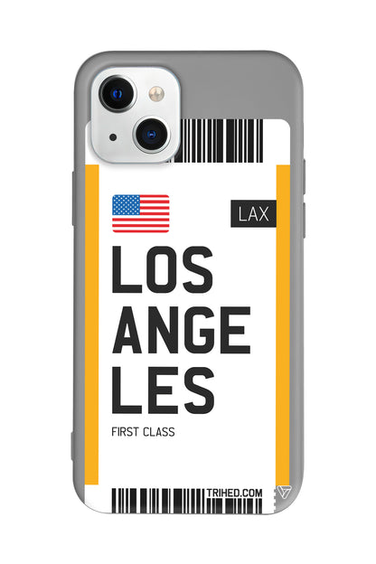 Los Angeles Bileti Lansman Model İçi Kadife Silikon Telefon Kılıfı
