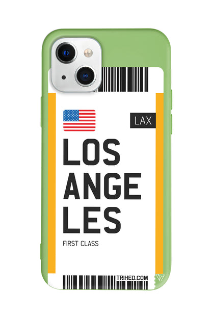 Los Angeles Bileti Lansman Model İçi Kadife Silikon Telefon Kılıfı