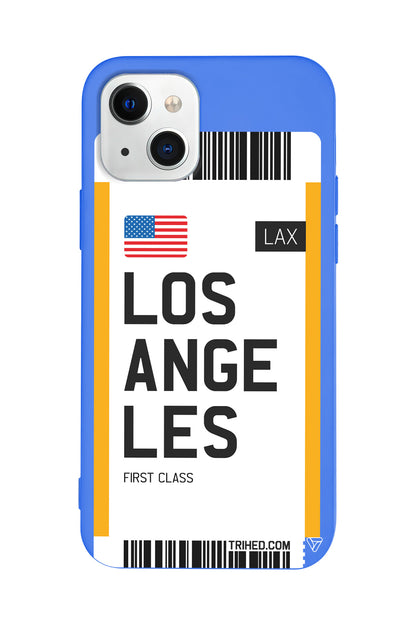 Los Angeles Bileti Lansman Model İçi Kadife Silikon Telefon Kılıfı