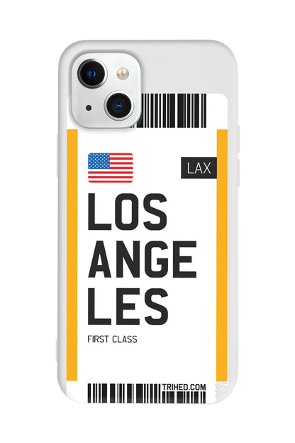Los Angeles Bileti Lansman Model İçi Kadife Silikon Telefon Kılıfı
