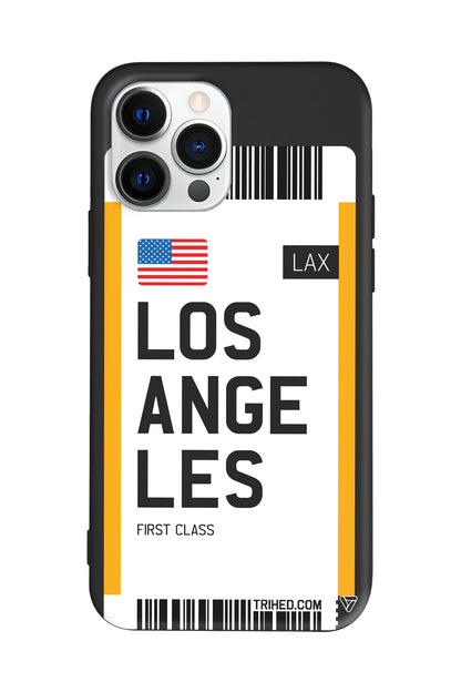 Los Angeles Bileti Lansman Model İçi Kadife Silikon Telefon Kılıfı