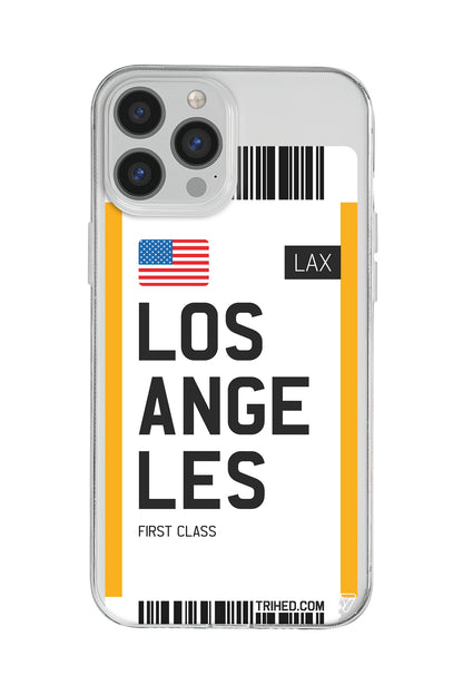 Los Angeles Bileti Lansman Model İçi Kadife Silikon Telefon Kılıfı