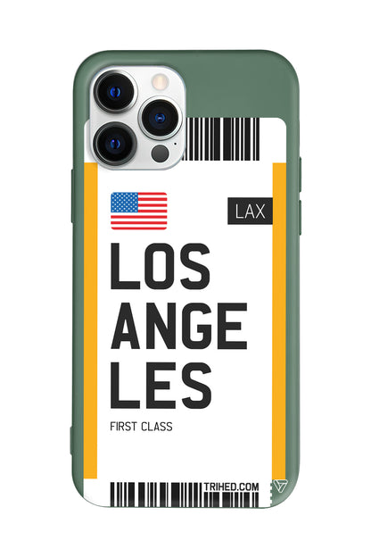 Los Angeles Bileti Lansman Model İçi Kadife Silikon Telefon Kılıfı